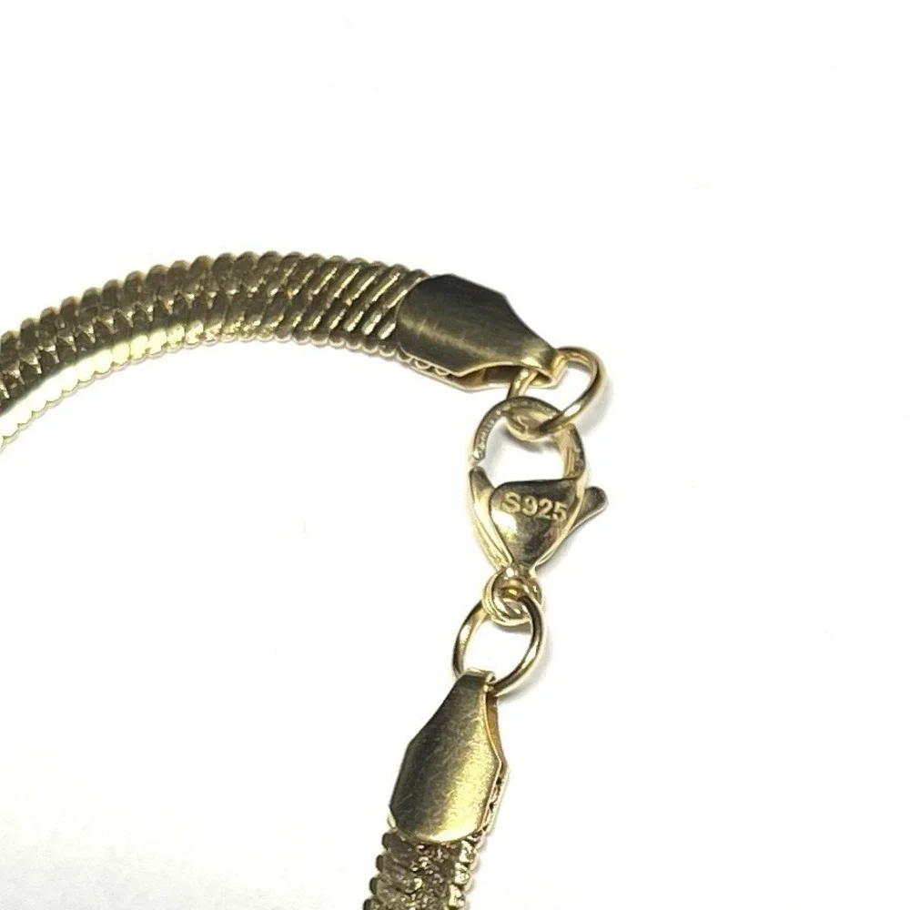 APSVO‎ 18K Gold Plated S925 Bracelet Set Figaro & Herringbone Chains 8
